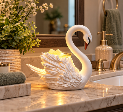 Swan, White Wax And Oil Warmer Electric Decorative Warmer PLUS 3 Pack Replacement Bulbs