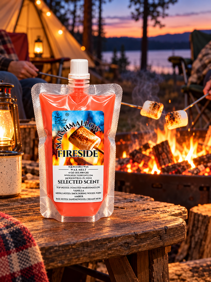 🔥 Marshmallow Fireside Squeezable Wax Melts – Toasted Marshmallow, Warm Amber & Smoky Woods | Selected Scent
