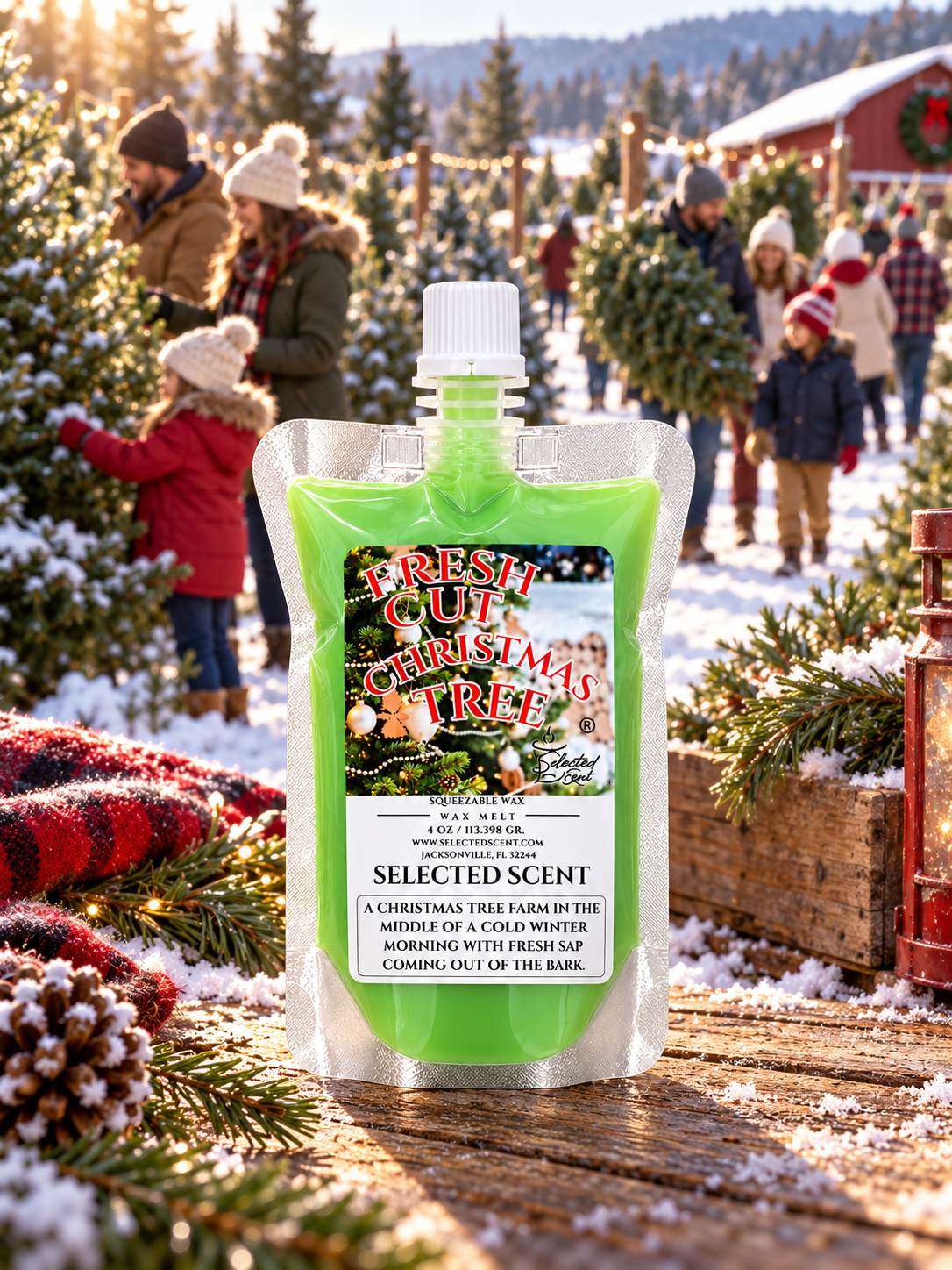 Fresh Cut Christmas Tree Squeezable Wax Melt | Holiday Wax Melts
