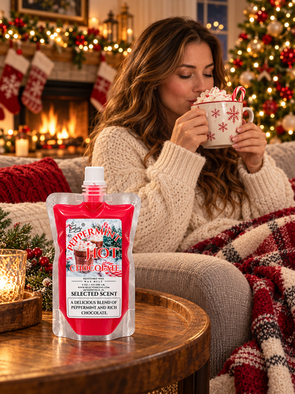 Peppermint Hot Chocolate Squeezable Wax Melt | Holiday Wax Melts