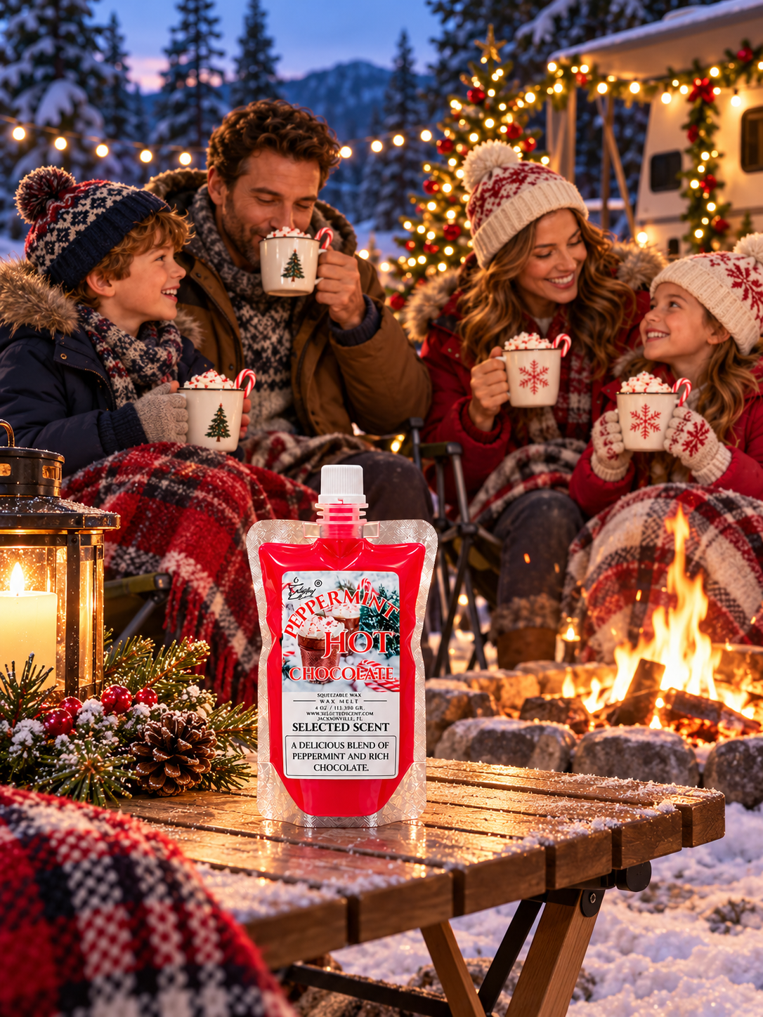 Peppermint Hot Chocolate Squeezable Wax Melt | Holiday Wax Melts