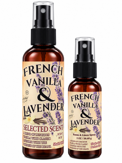 French Vanilla and Lavender Room & Linen Spray – Natural Long-Lasting Scent