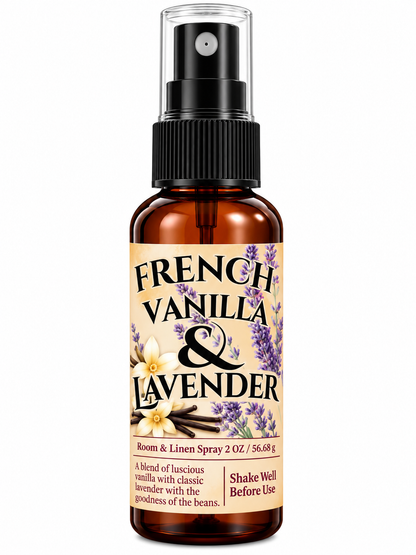 French Vanilla and Lavender Room & Linen Spray – Natural Long-Lasting Scent