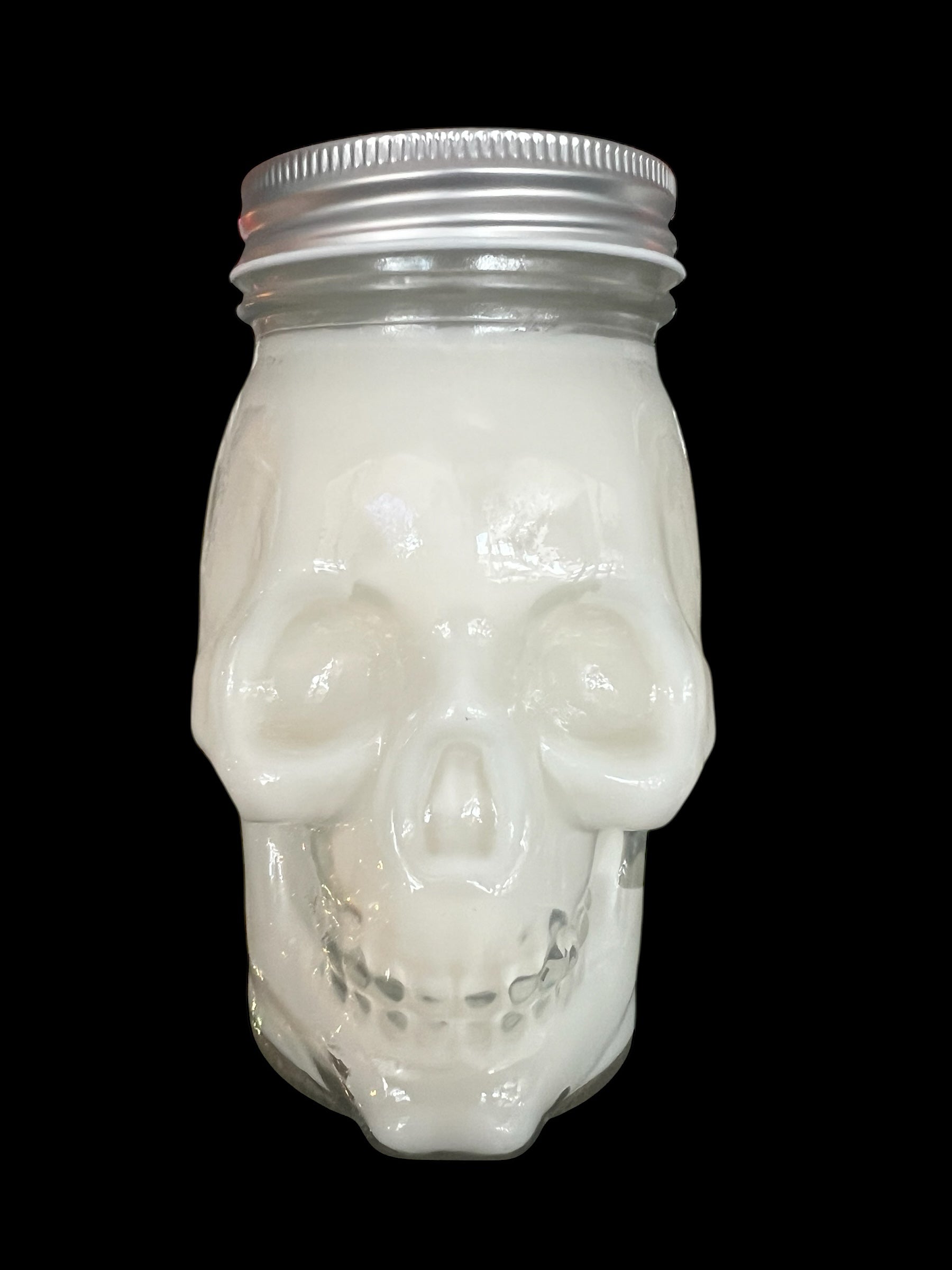 Fall Leaves 16 Oz Skull Shaped Glass Mug Candle
