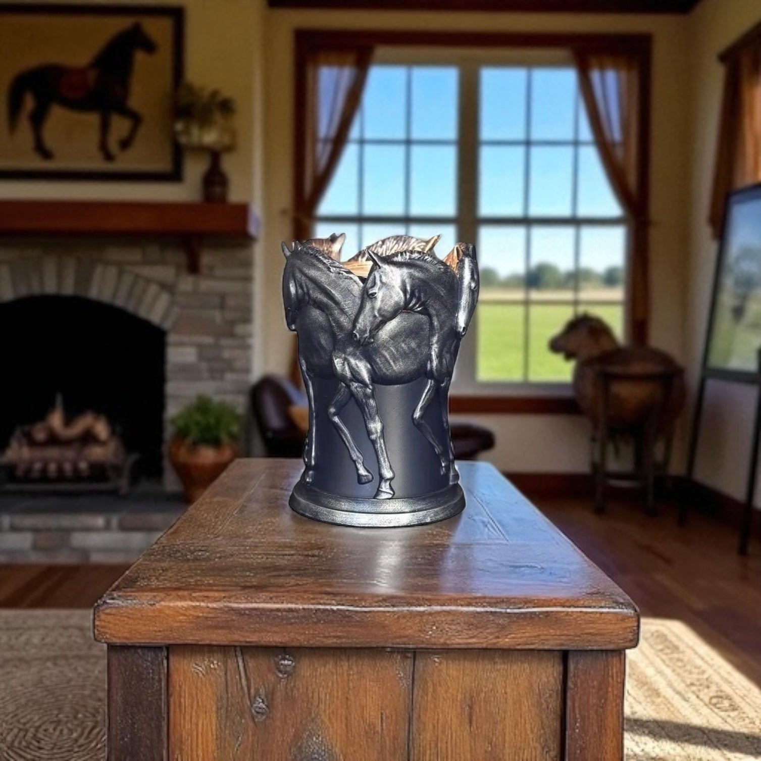 Horses, Silver Wax And Oil Warmer Electric Decorative Warmer