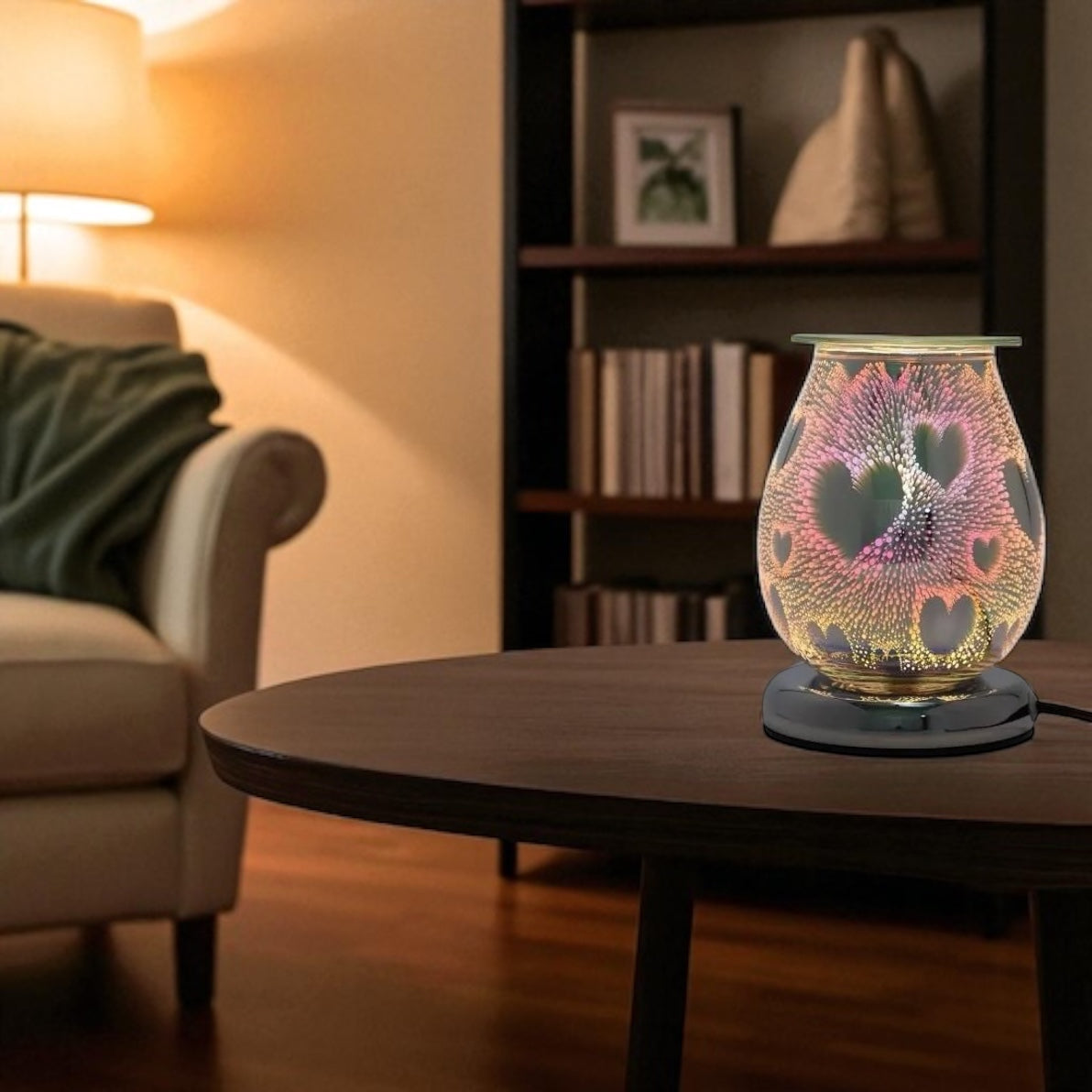 3D Hearts, Red Wax And Oil Warmer Electric Decorative Warmer