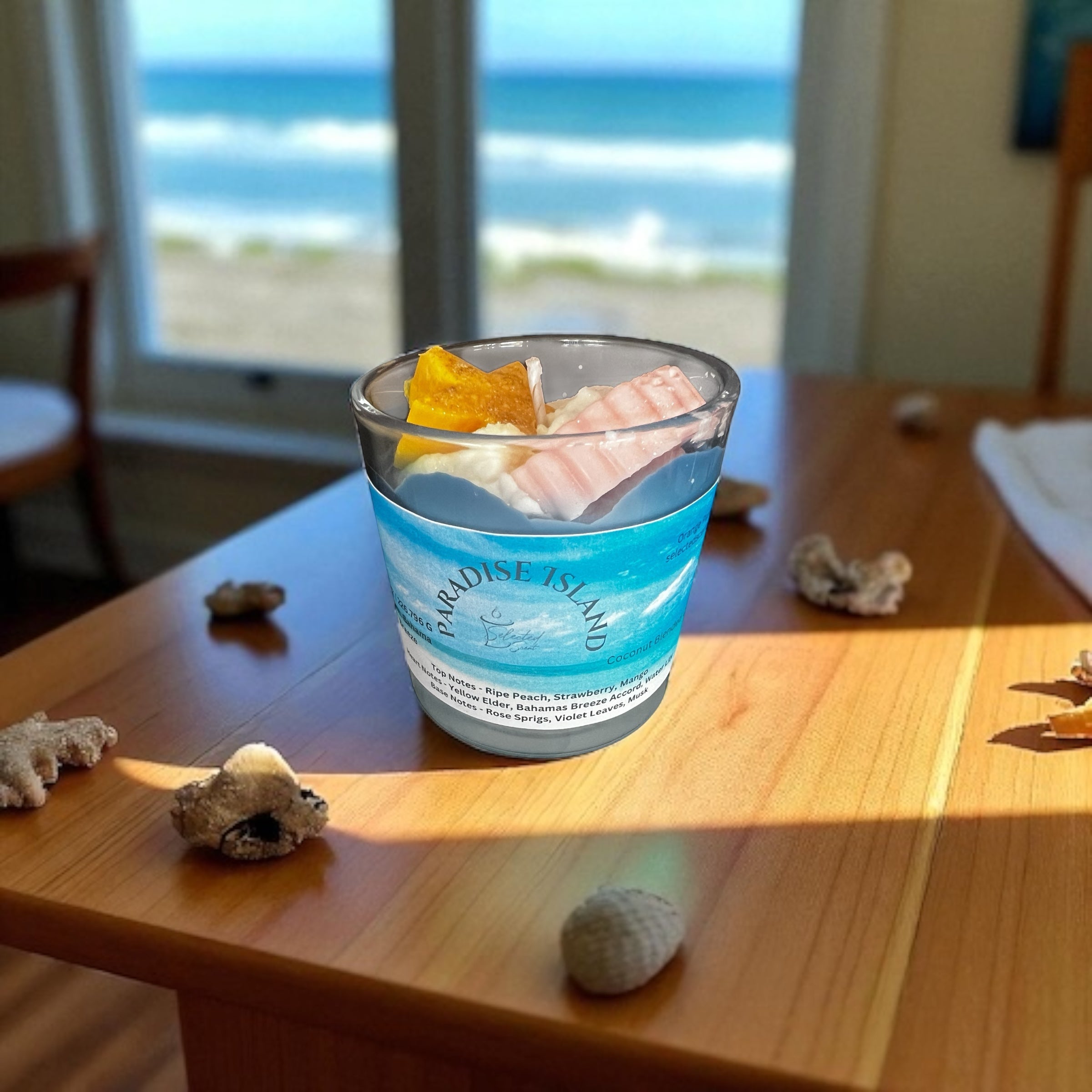 Paradise Island 8 OZ Specialty Candle Sculpted And Designer
