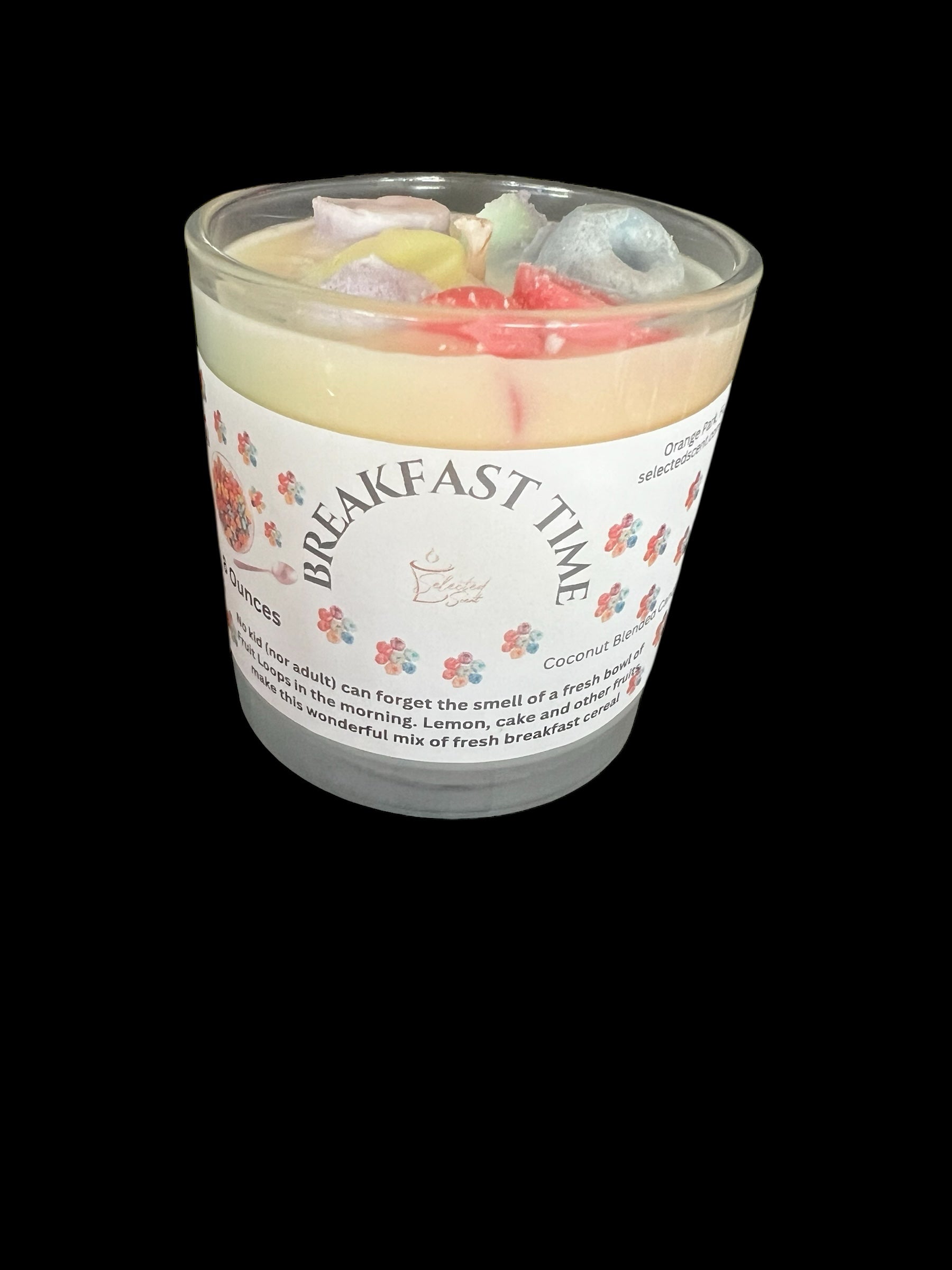 Breakfast Time Fruit Loops 8 Ounce Candle All Natural Breakfast