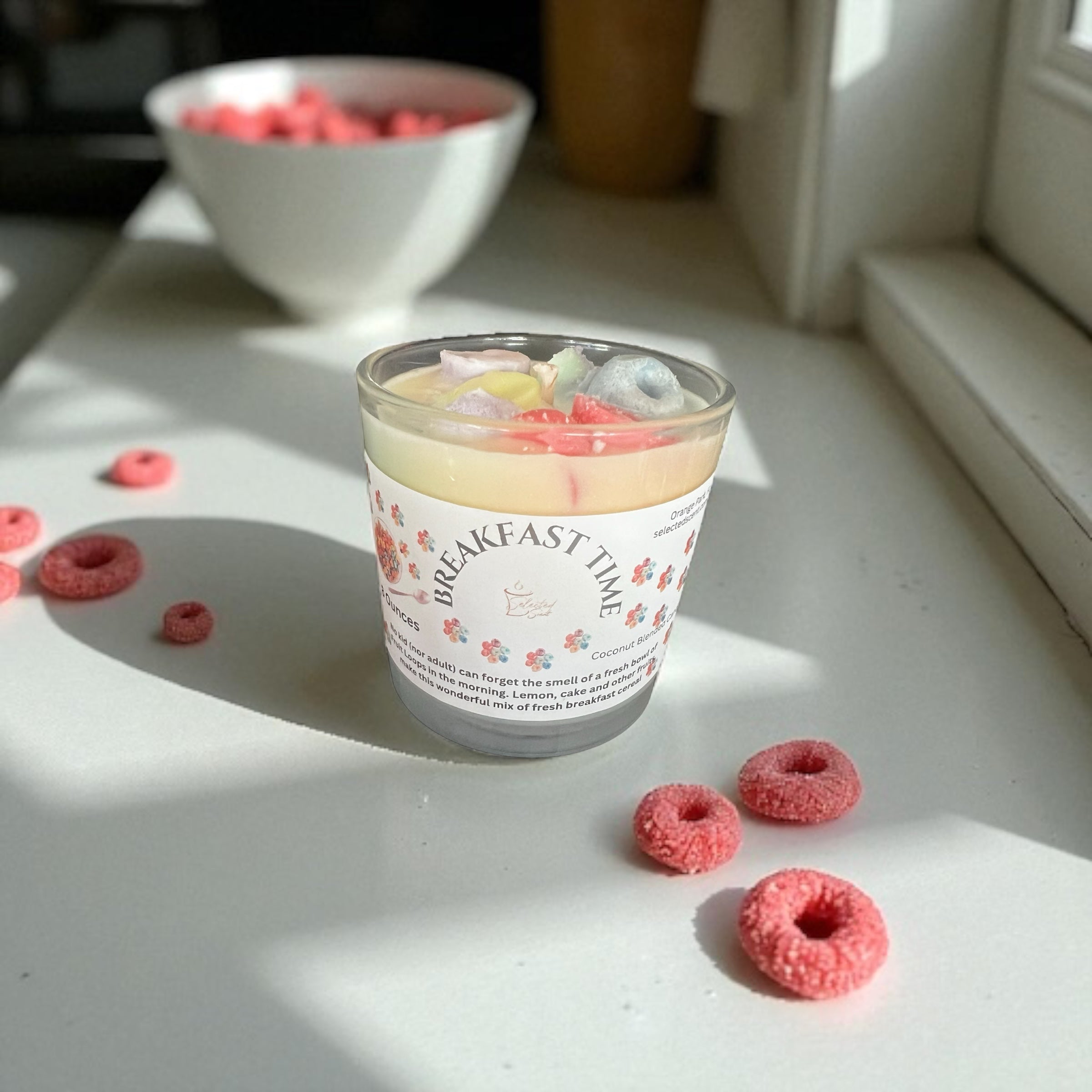 Breakfast Time Fruit Loops 8 Ounce Candle All Natural Breakfast
