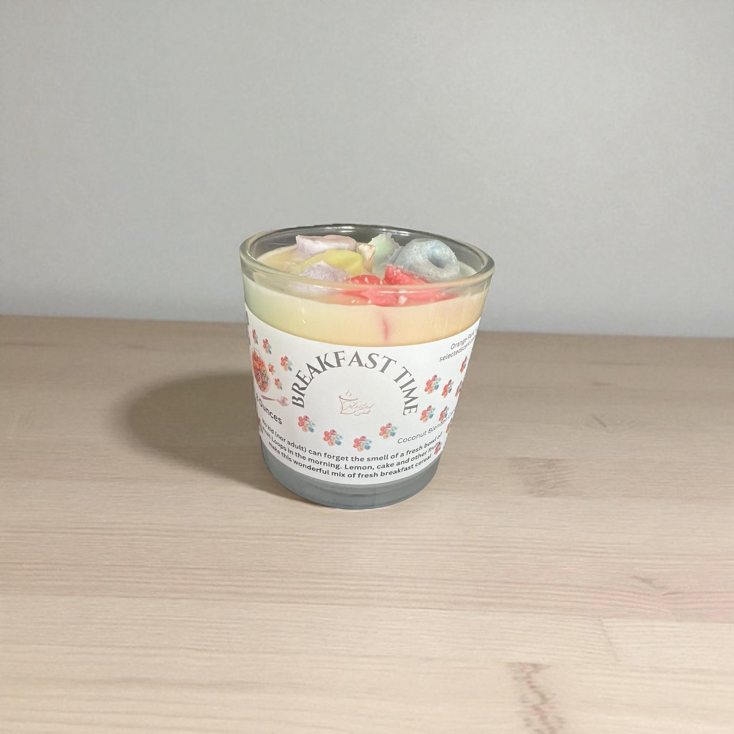 Breakfast Time Fruit Loops 8 Ounce Candle All Natural Breakfast