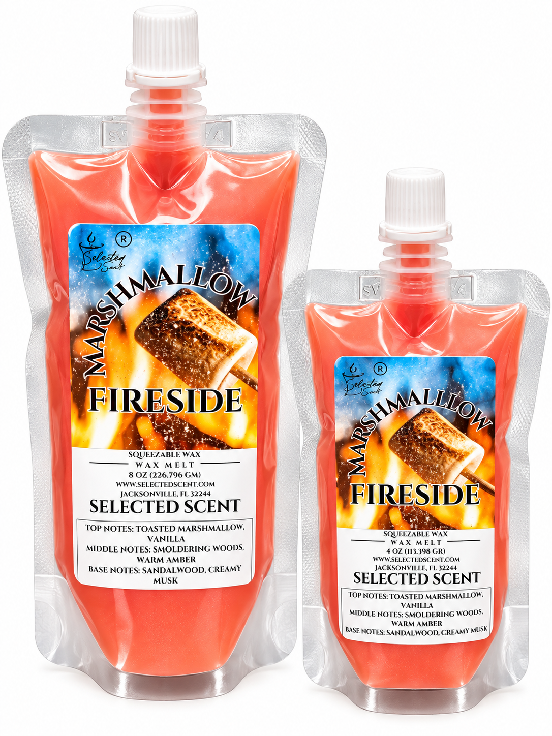 🔥 Marshmallow Fireside Squeezable Wax Melts – Toasted Marshmallow, Warm Amber & Smoky Woods | Selected Scent