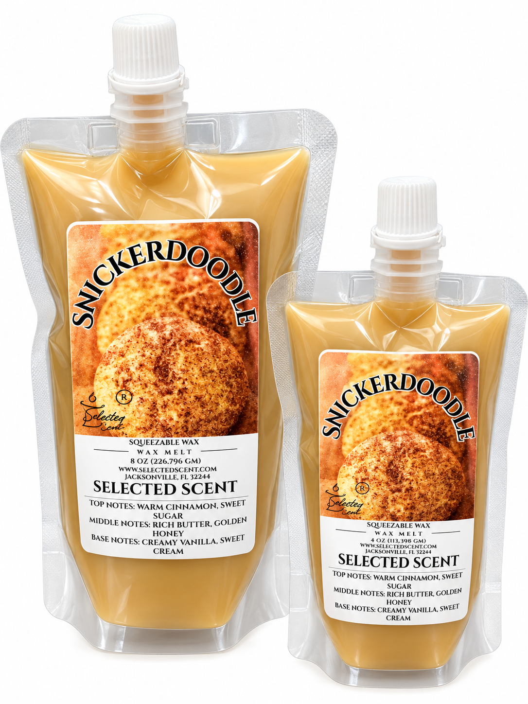Snickerdoodle Squeezable Wax Melts – Warm Cinnamon, Sweet Sugar & Creamy Vanilla | Selected Scent