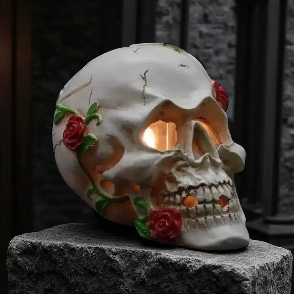 Skull rose wax and oil warmer electric decorative