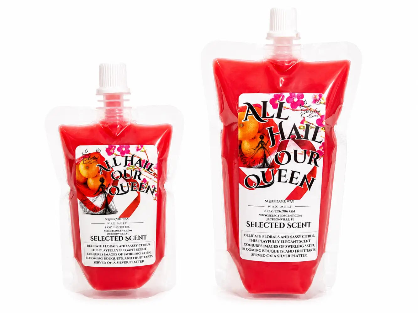 All hail our queen squeezable wax melts – luxurious feminine home fragrance by selected scent
