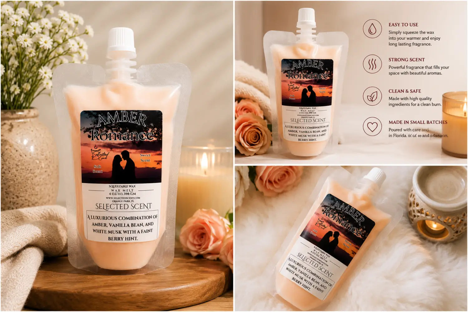 Amber romance squeezable wax melt all natural
