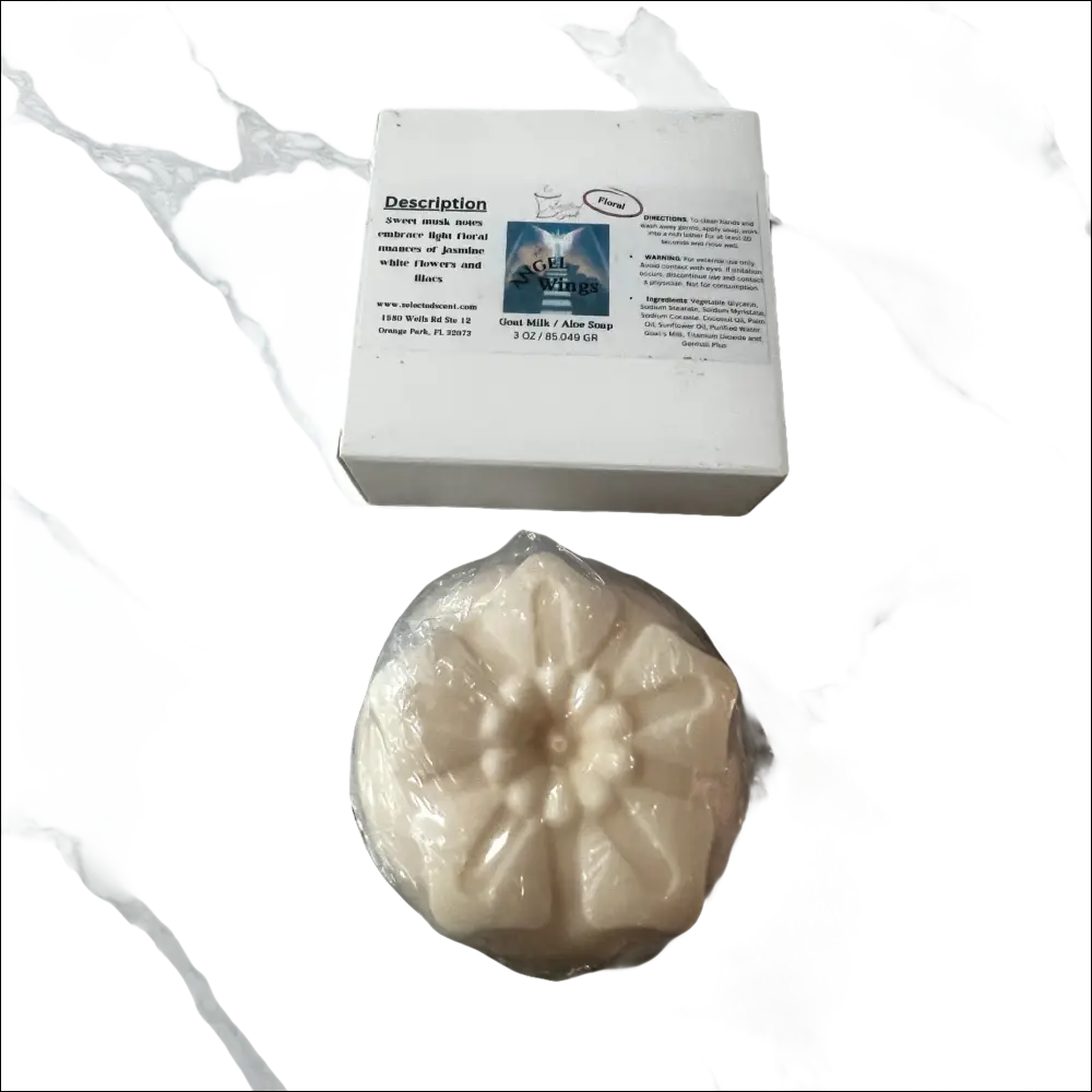 Angel wings goat and aloe soap soft luxurious fragrant