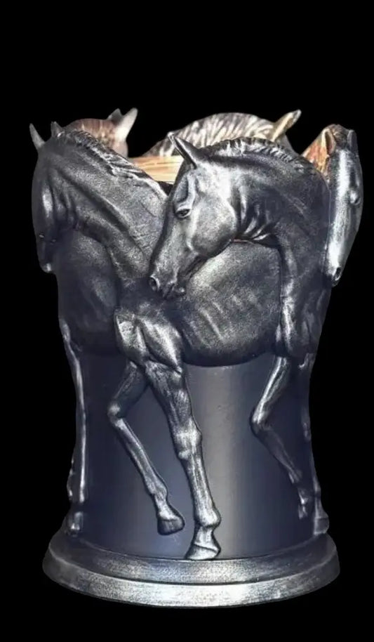 Horses silver wax and oil warmer electric decorative