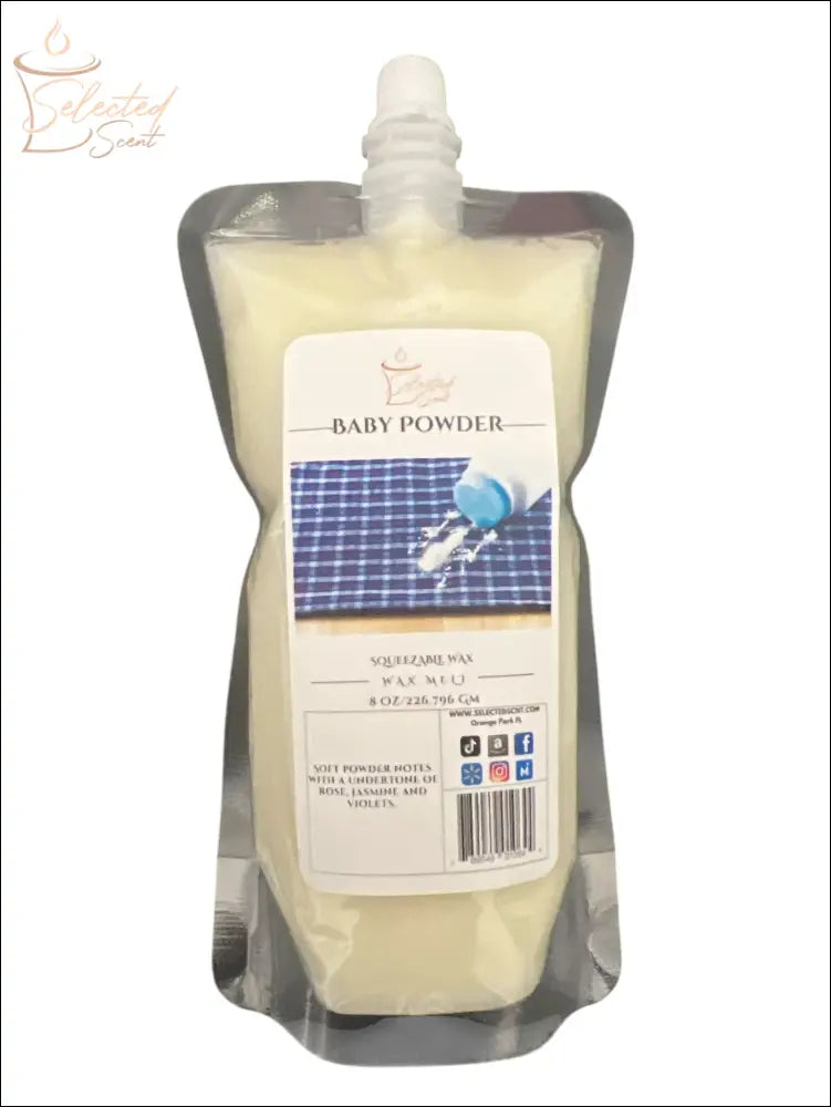 Selected Scent all natural baby powder fragrance in refill spout pouch for easy use