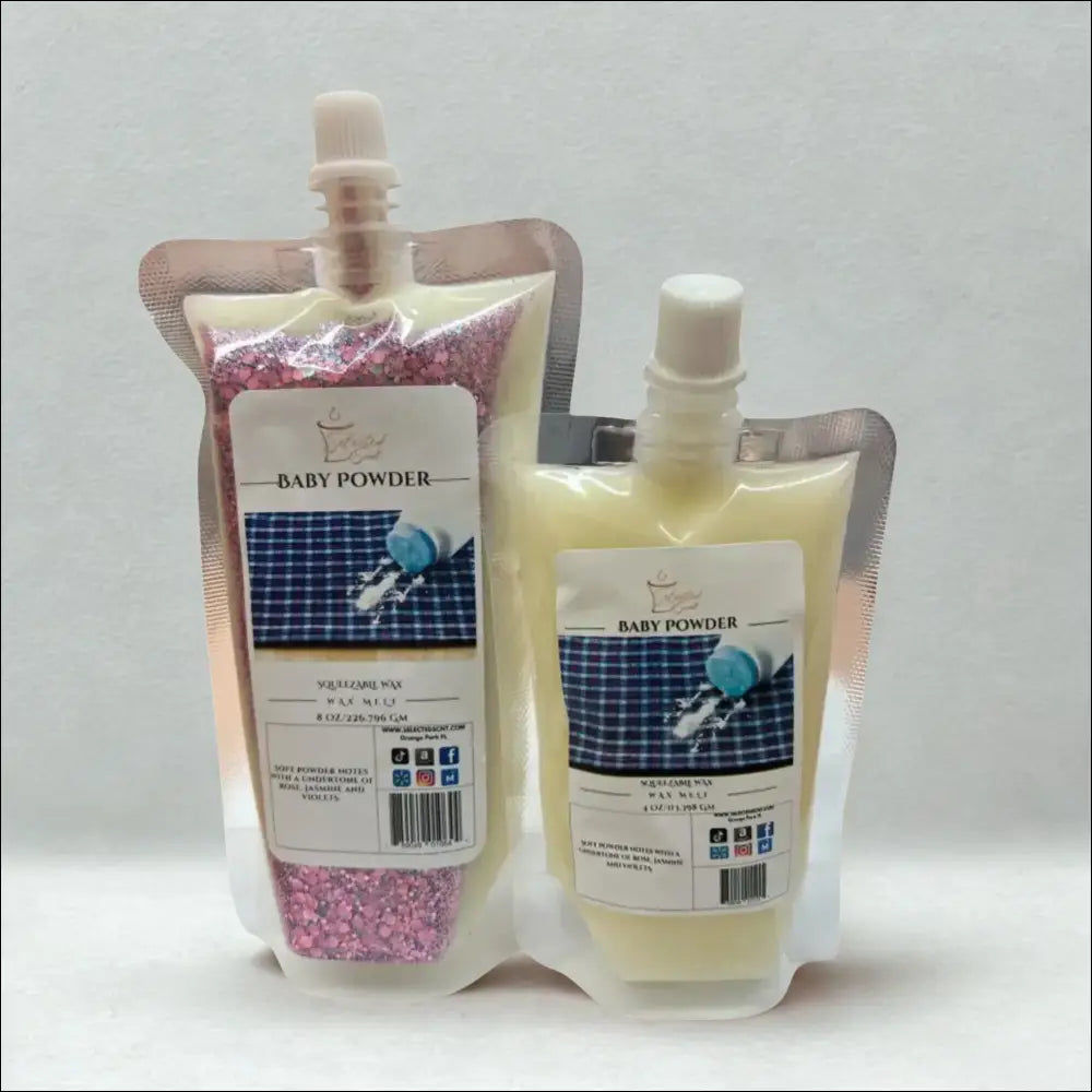 Baby powder squeezable wax melt by selected scent