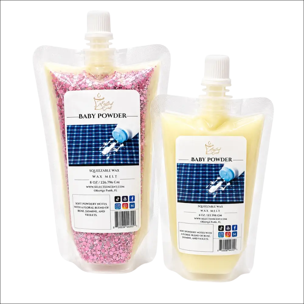 Baby powder squeezable wax melt by selected scent