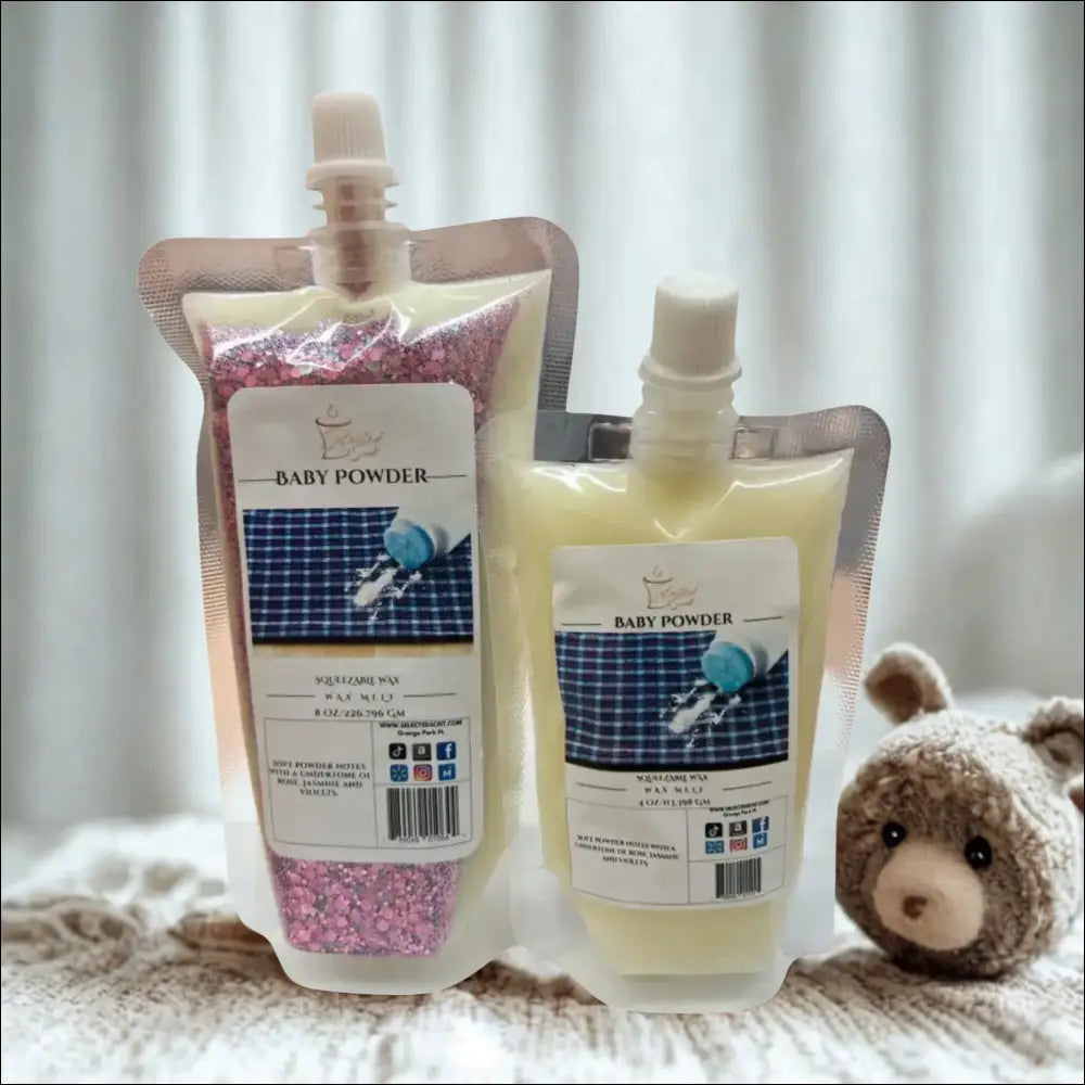 Baby powder squeezable wax melt by selected scent