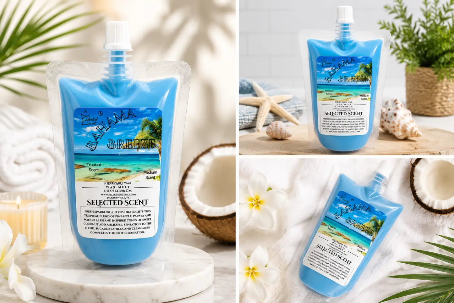 Bahama breeze squeezable wax melt tropical scented for home