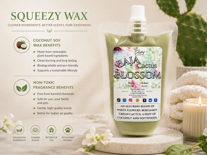 Baja cactus blossom squeezable wax melt all natural melts