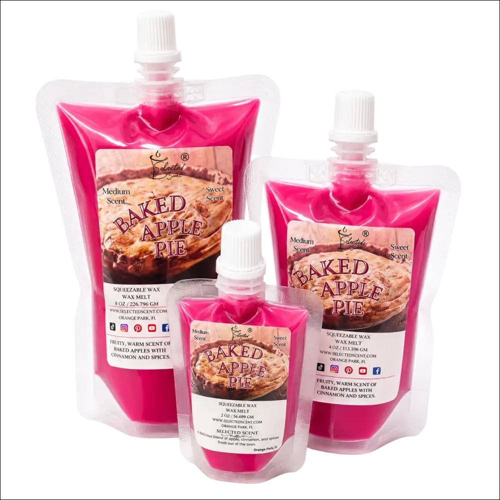 Baked apple pie wax melt squeezable pack