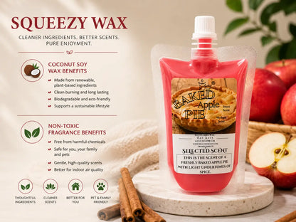 Baked apple pie wax melt squeezable pack