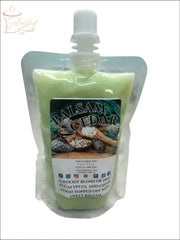 Selected Scent Balsam Cedar squeezable wax melts for home in a clear pouch with white cap