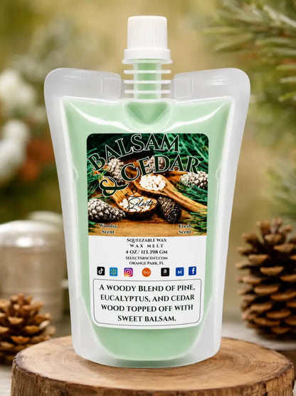 Balsam and cedar squeezable wax melts for home limited edition