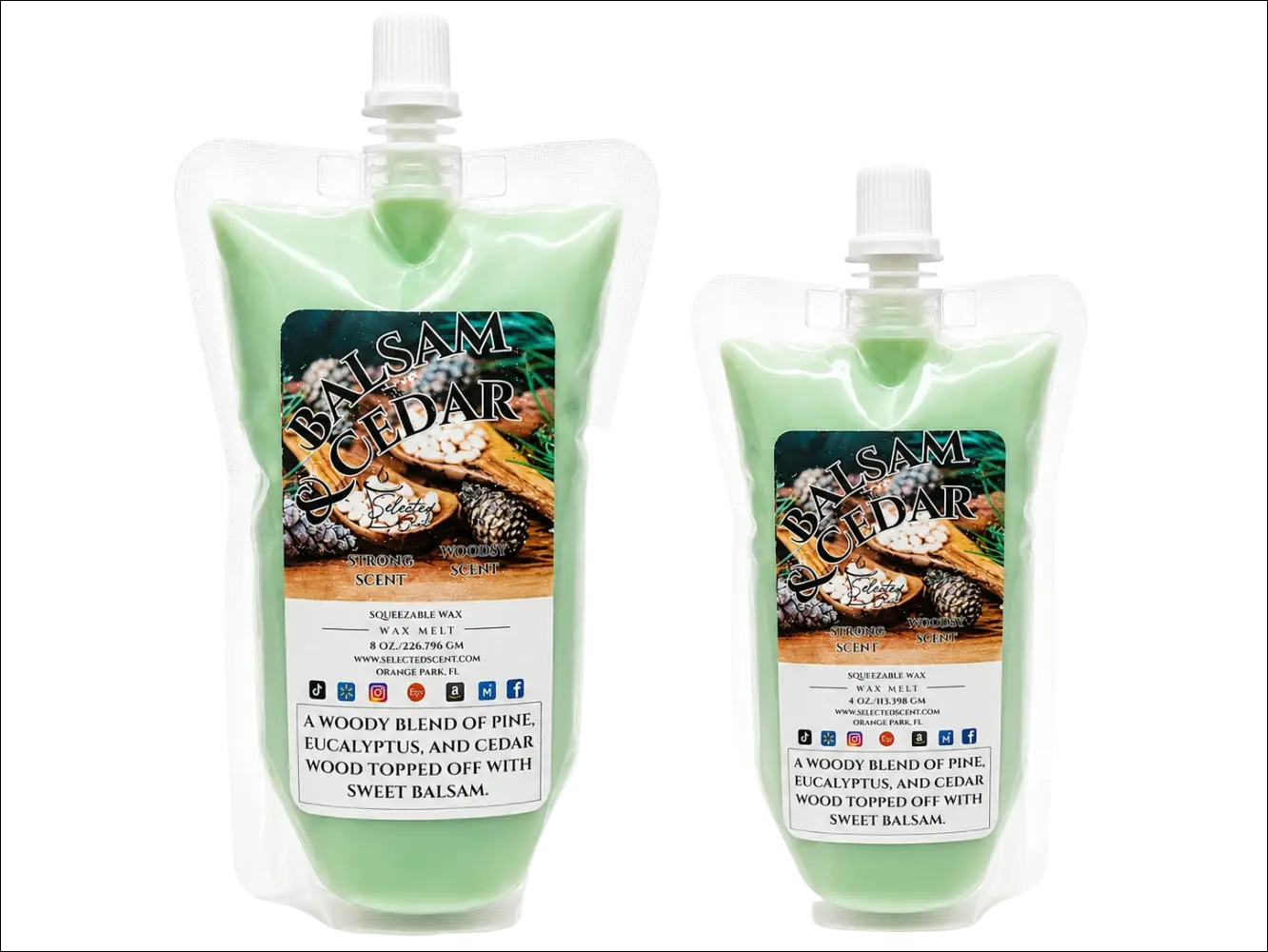 Balsam and cedar squeezable wax melts for home limited edition