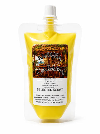 Banana cabana squeezable wax melt all natural melts - 4 ounces