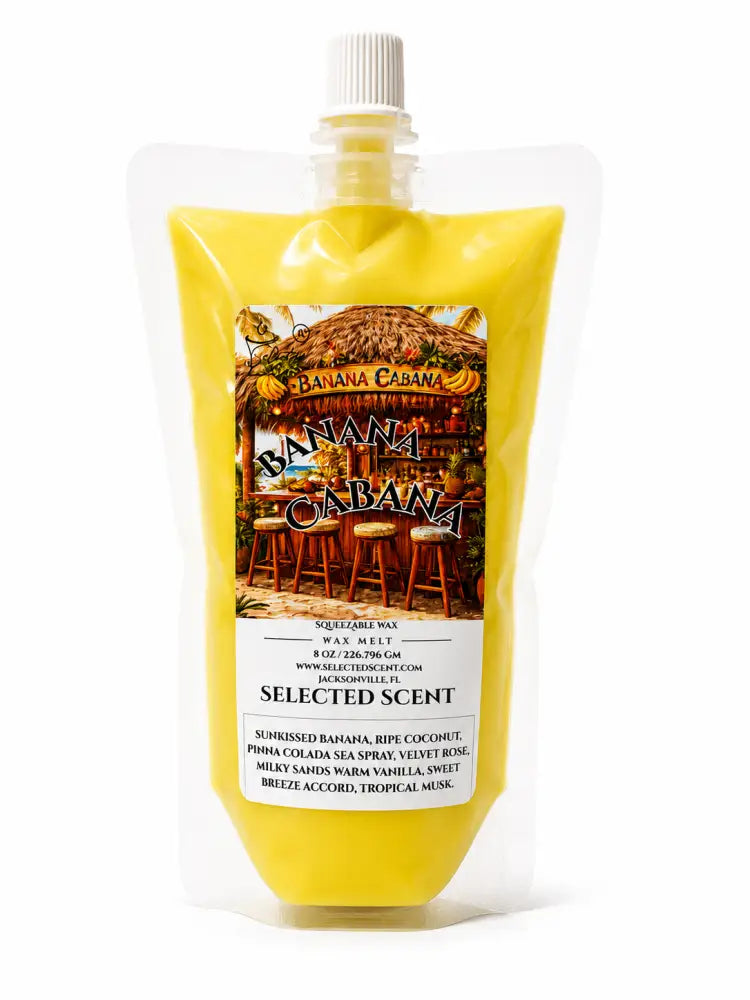 Banana cabana squeezable wax melt all natural melts - 8 ounces