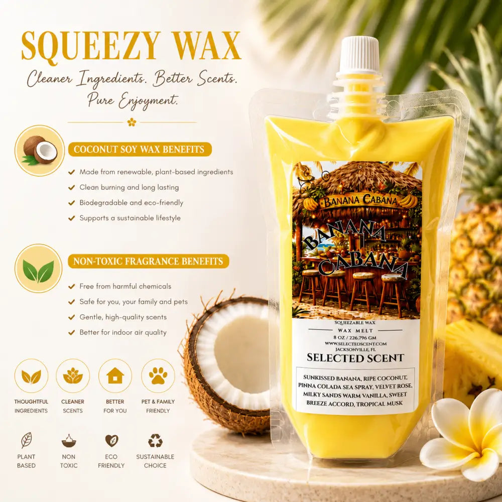 Banana cabana squeezable wax melt all natural melts