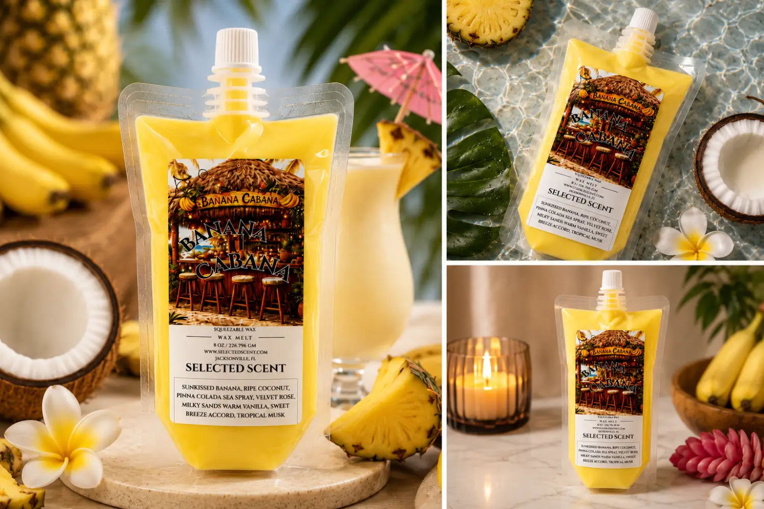 Banana cabana squeezable wax melt all natural melts