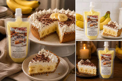 Banana cream pie squeezable wax melts – sweet bakery-inspired home fragrance by selected scent