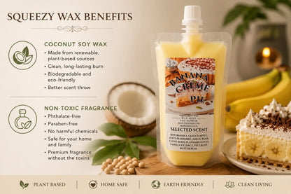 Banana cream pie squeezable wax melts – sweet bakery-inspired home fragrance by selected scent