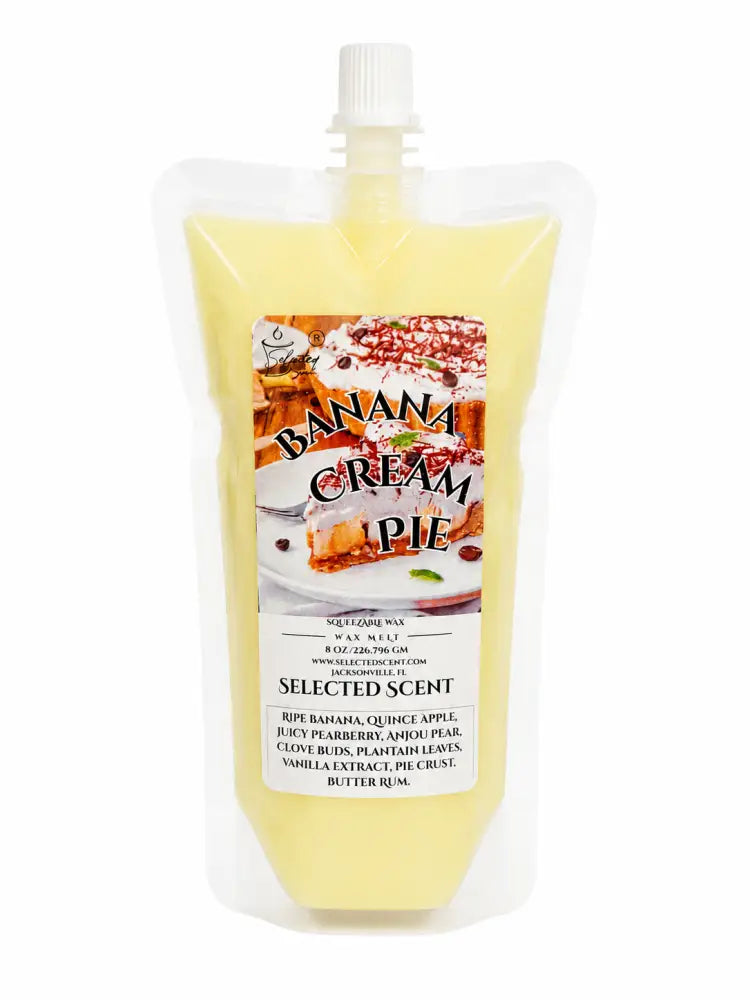 Banana cream pie squeezable wax melts – sweet bakery-inspired home fragrance by selected scent