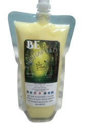 Selected Scent squeezable pomegranate bamboo wax melt in refill pouch with green enchanted forest label