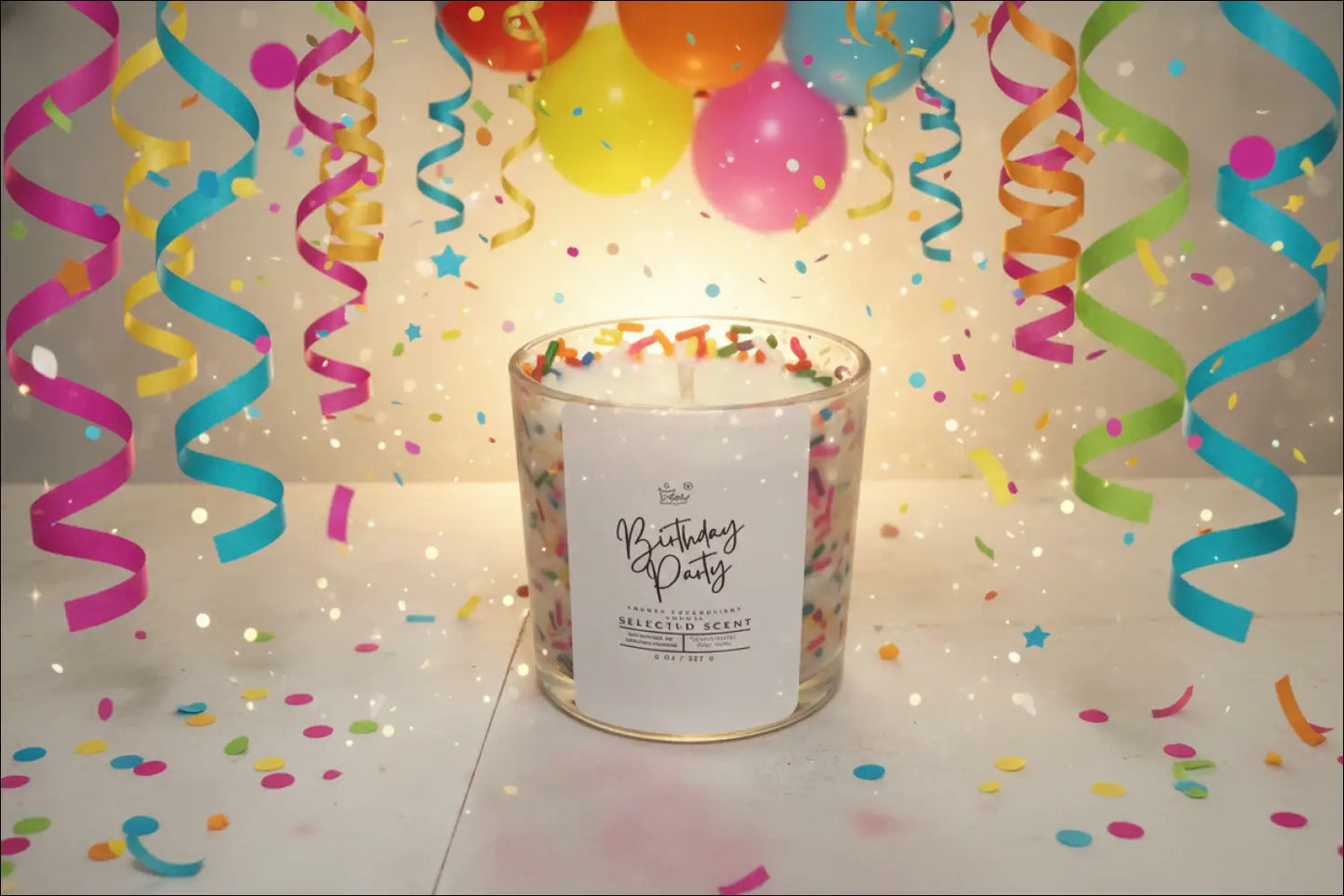 Birthday party 8 ounce luxury candle long lasting scented