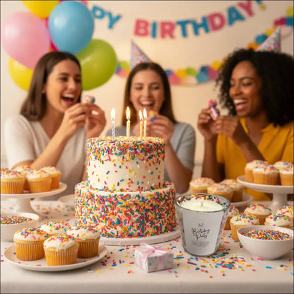 Birthday party 8 ounce luxury candle long lasting scented