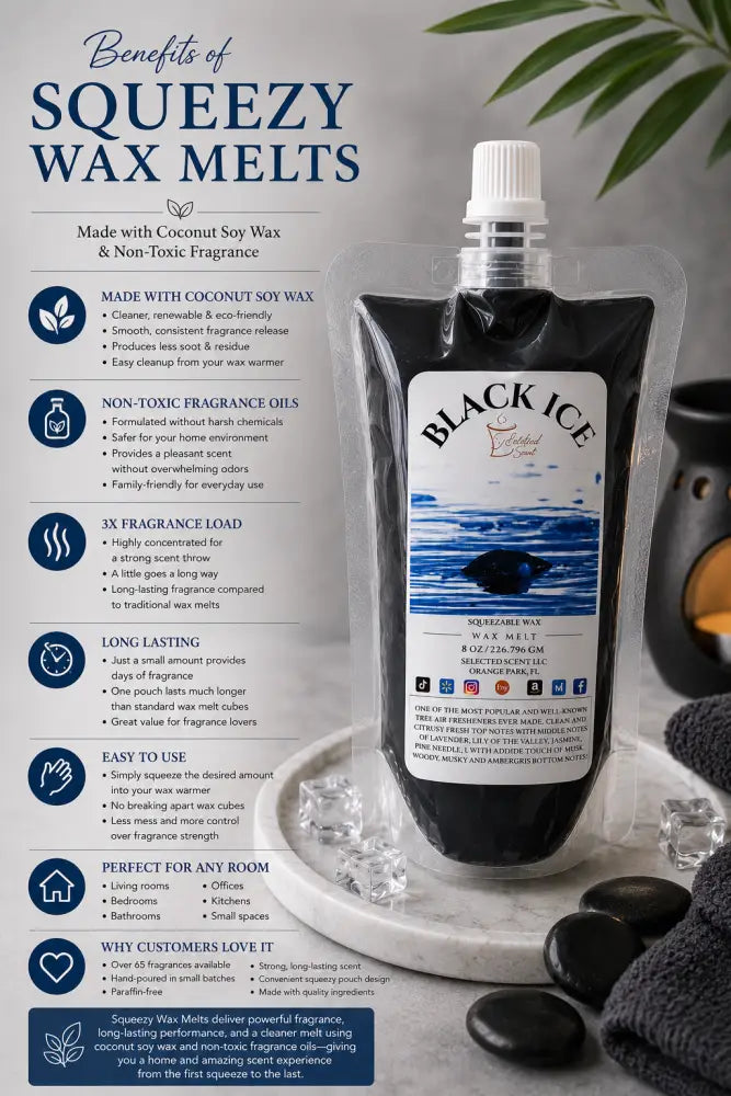 Black ice squeezable wax melt - long-lasting fragrance
