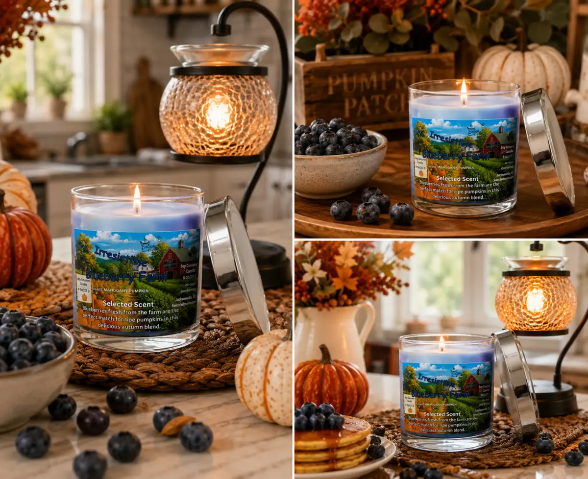 The blueberry farm marbled 8 ounce candle