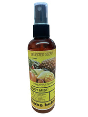 Selected Scent Pineapple Mango Body Mist spray bottle labeled Alcohol Free with tropical fruit design