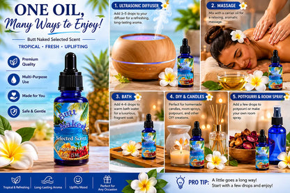 Butt naked 100% fragrance oil – tropical fruit explosion home by selected scent