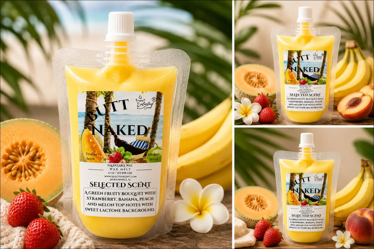 Butt naked squeezable wax melt fun with fruit
