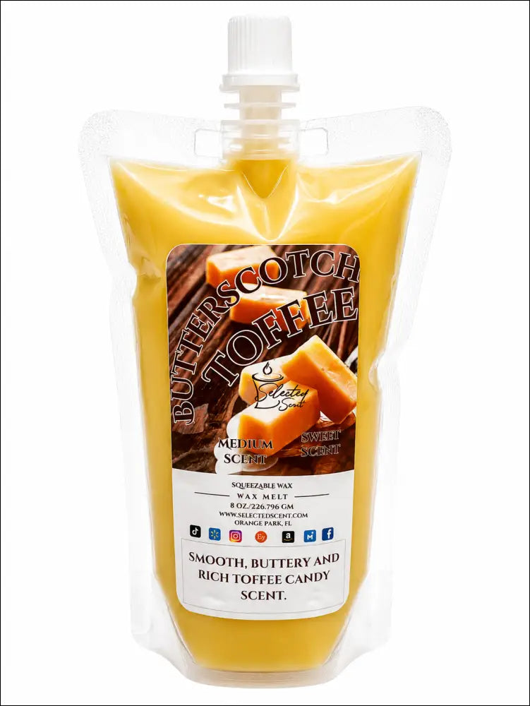 Butterscotch toffee squeezable wax melt a sweet sensation limited edition - 8 ounces