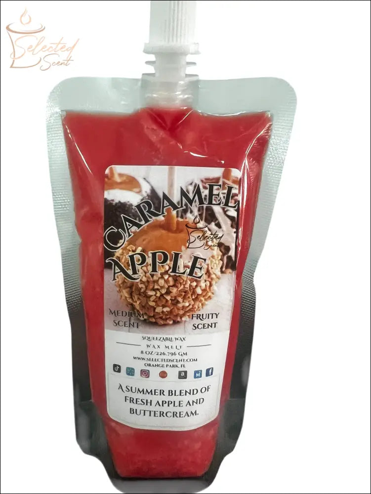 Selected Scent Caramel Apple wax melt pouch with Fall Seasonal Favorites scent blend