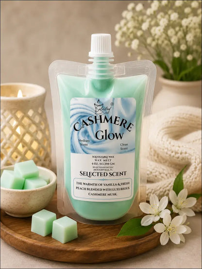 Cashmere glow squeezable wax melt all natural melts a clean scent limited edition